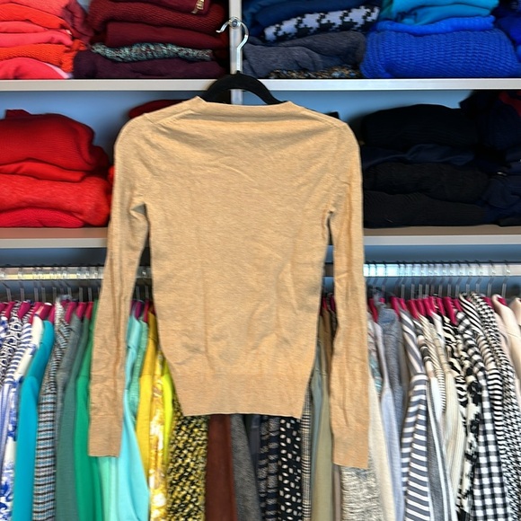 J Crew tan with orange heart long sleeve crew neck sweater size XS - Picture 3 of 3